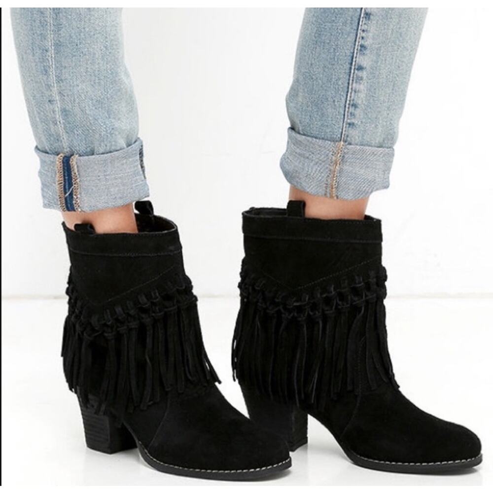 Sbicca 'Sound' Fringe Suede Bootie 8